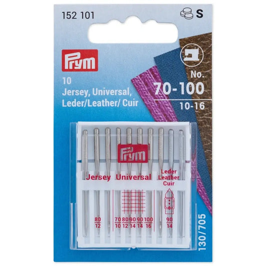 Prym Standard/Leather/Jersey Sewing Machine Needles, 130/705, 70-100, Assorted