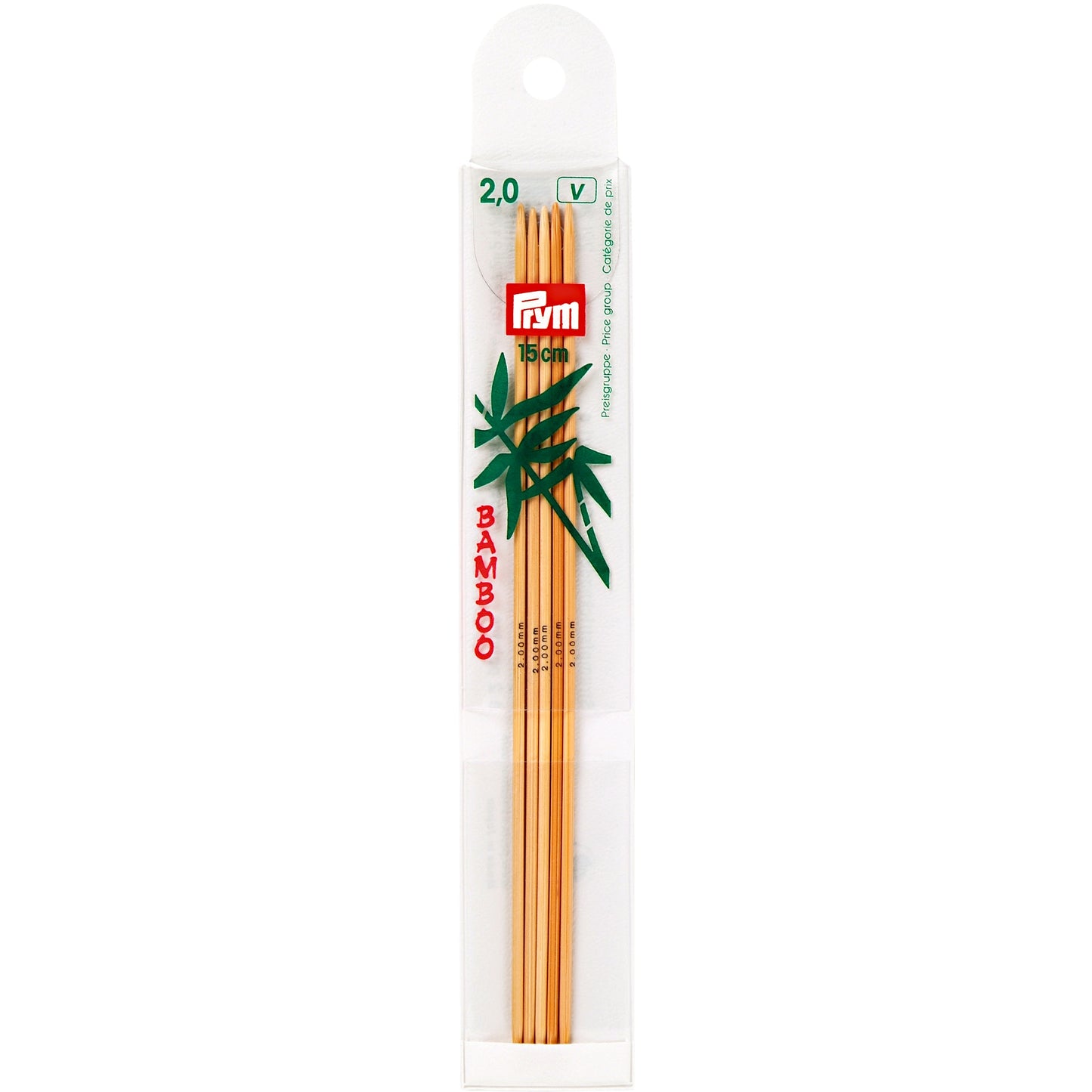 Prym Double-pointed Knitting Needles, Bamboo, Two Lengths, 18 Variants