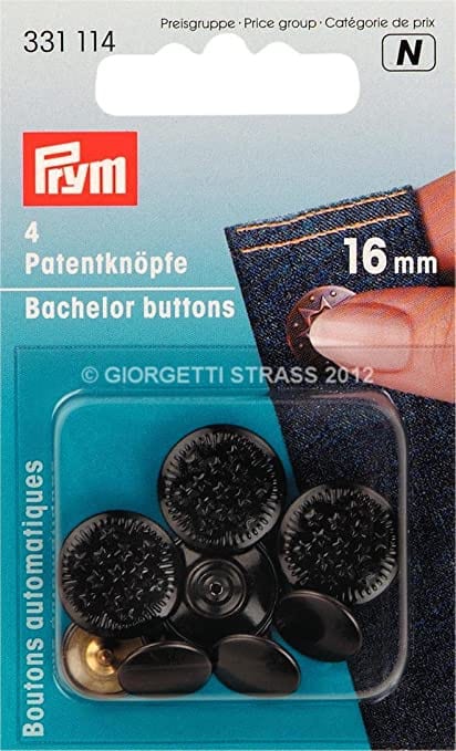 Bachelor Jeans Buttons 13 Stars, 16mm, black oxydized