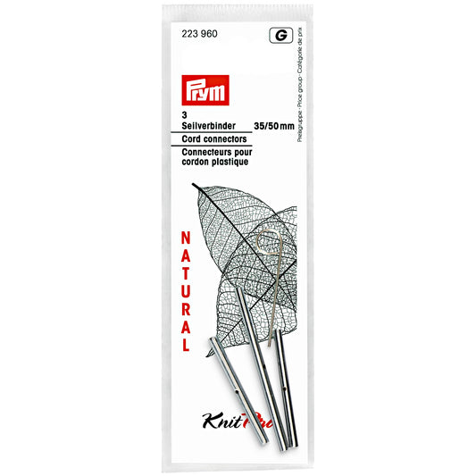 Prym Cord Connectors For Natural Needles, 2 X 35 And 1 X 50mm