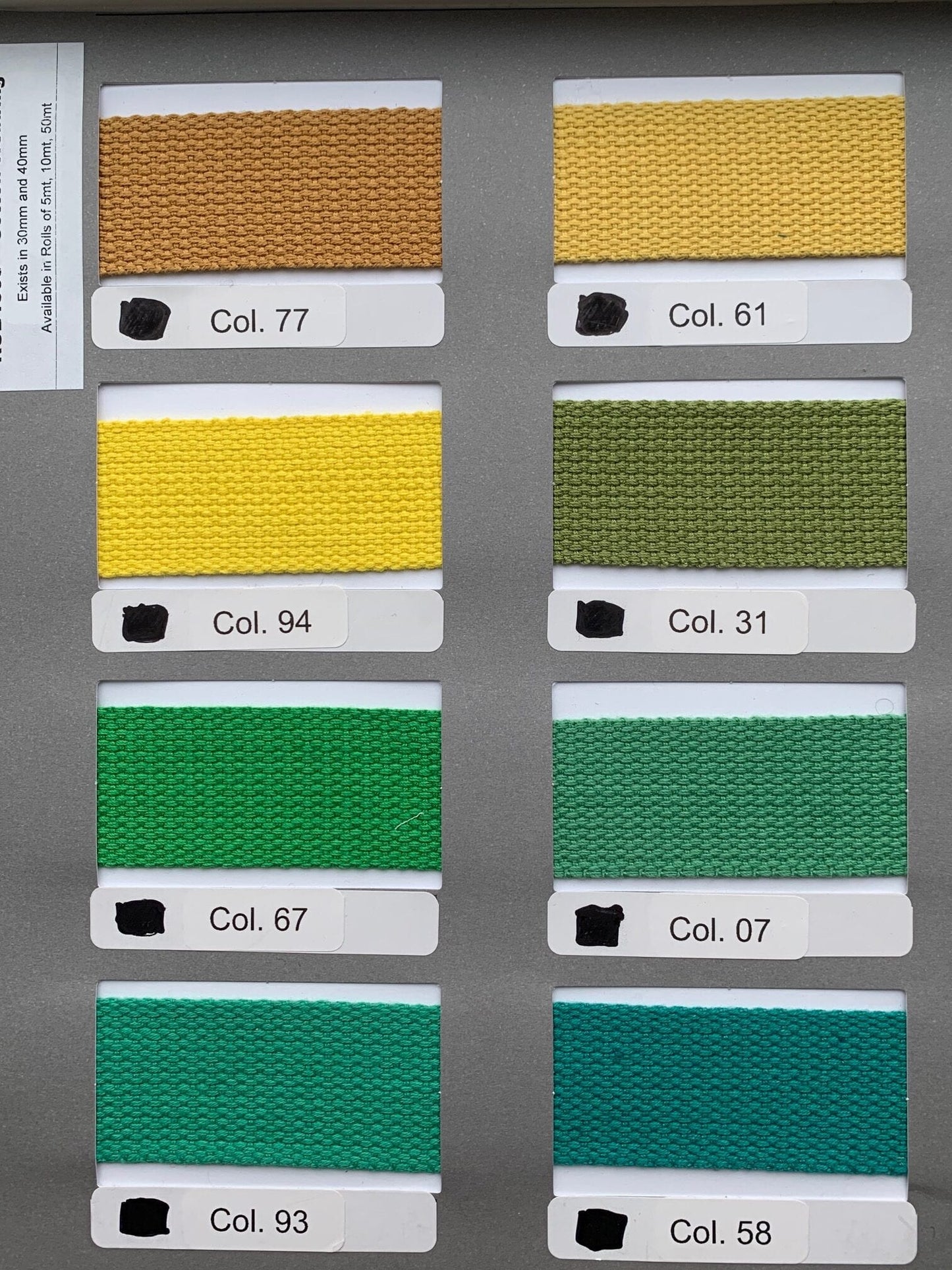 Cotton Webbing, 35 colours