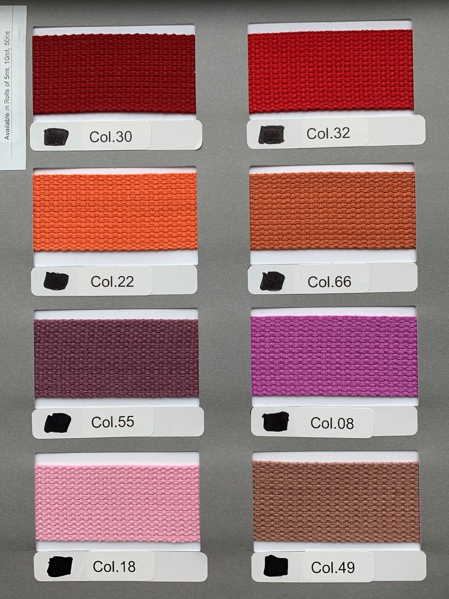 Cotton Webbing, 35 colours