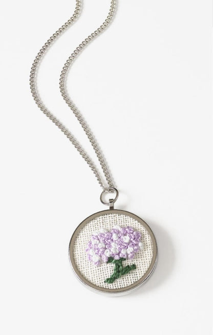 DMC round embroidery pendant kit - THREADS INCLUDED FREE