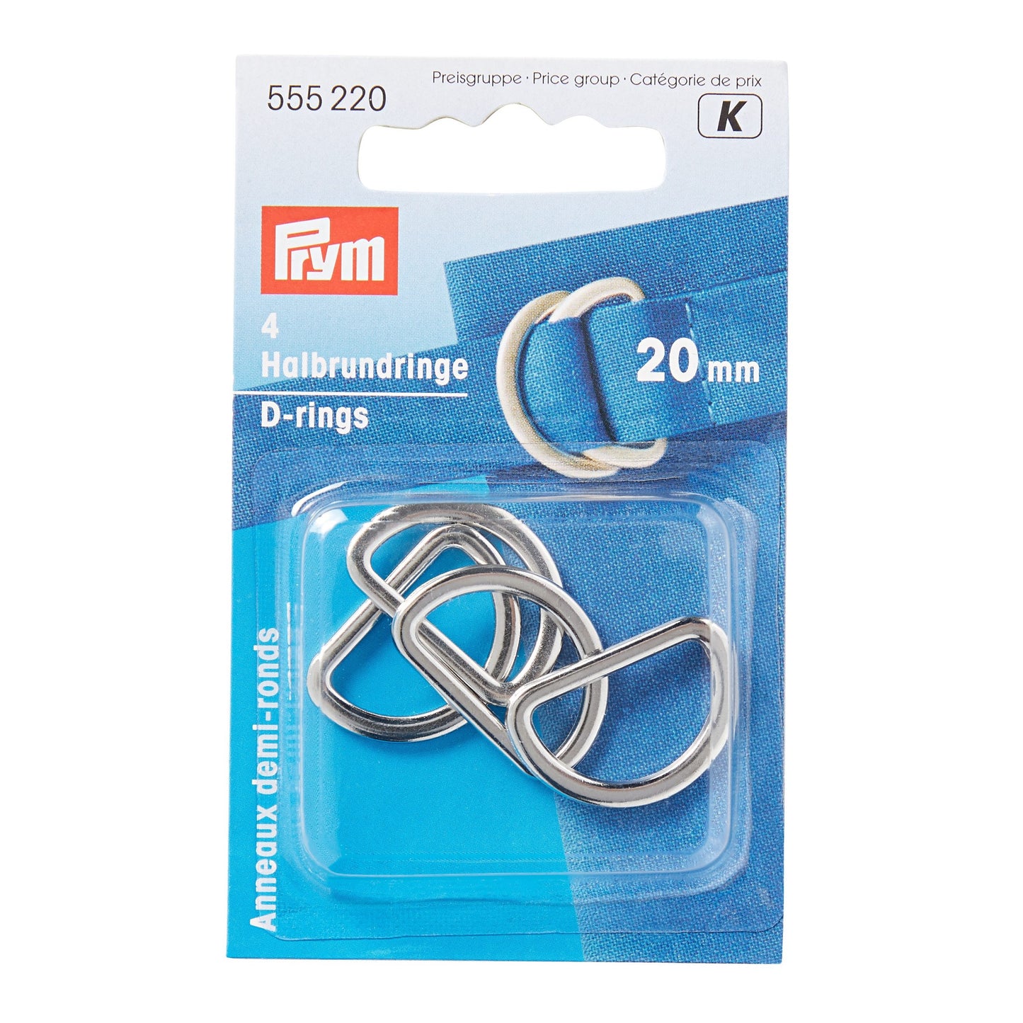 Prym D-rings, 25-40 mm, Silver-coloured & Rose Gold