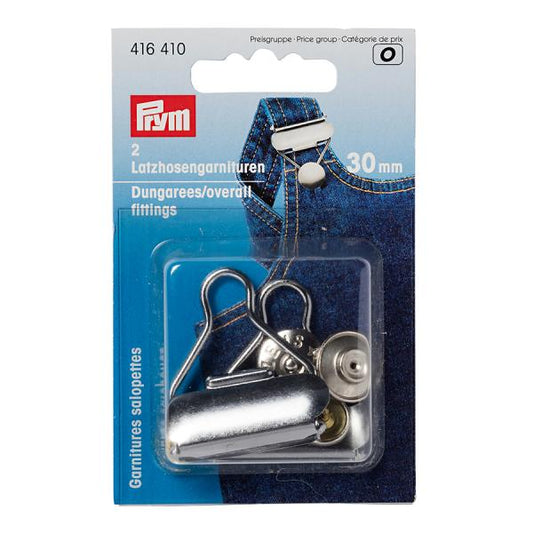 Prym Dungarees/Overall Fittings, 30mm, Silver-coloured