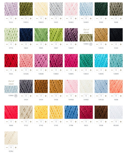 DMC Petra Size 8 Cotton Yarn, 41 colours