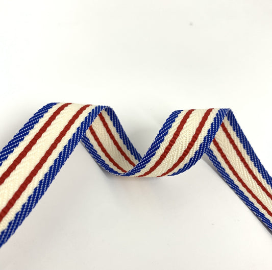 Striped Herringbone Polyester Webbing 20mm