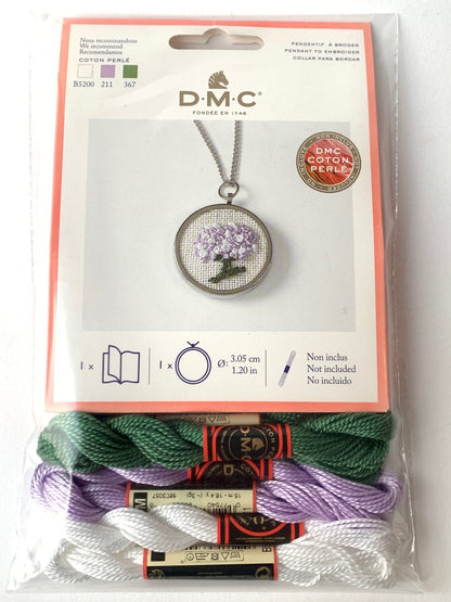 DMC round embroidery pendant kit - THREADS INCLUDED FREE