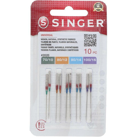 Singer Universal Needles Assorted Sizes, 10 Pack