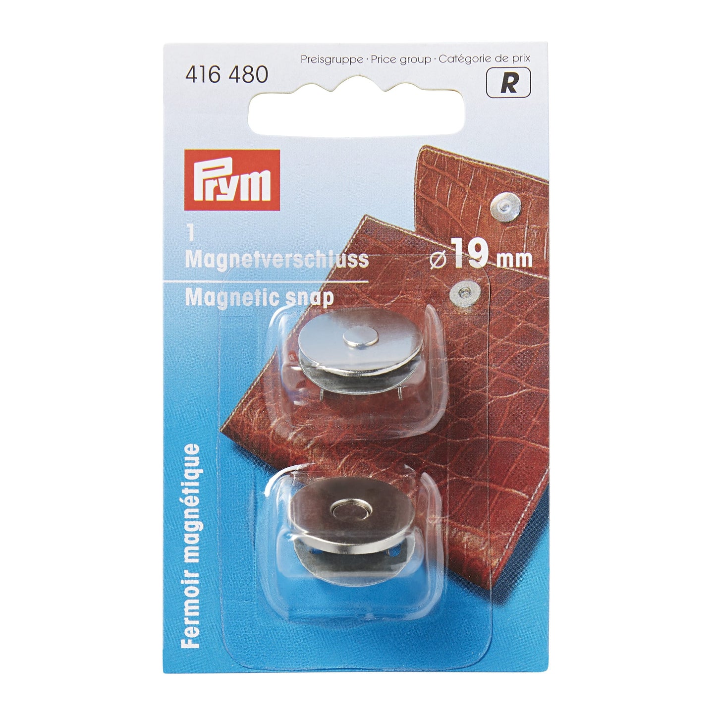 Magnetic snap button, 19mm, silver-coloured