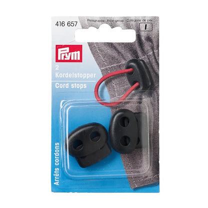 Prym Cord Stopper, 2-hole, Black