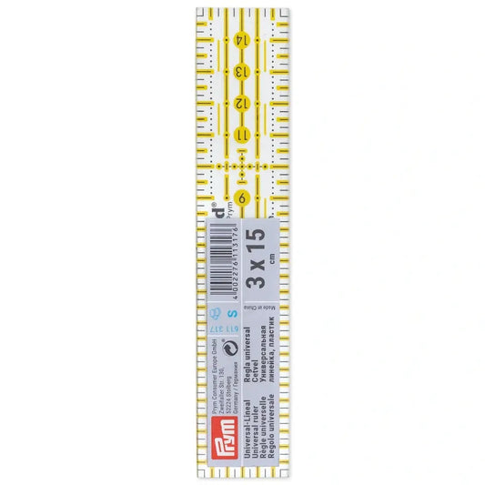 Prym Universal Ruler, 3x15cm