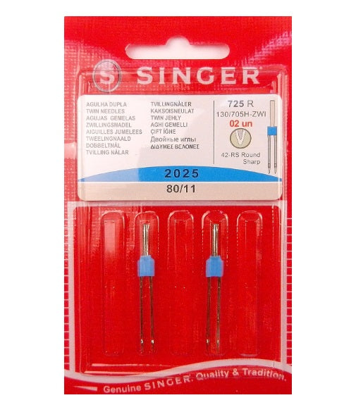 Singer Twin Needles, Size 80/11, 2 pc