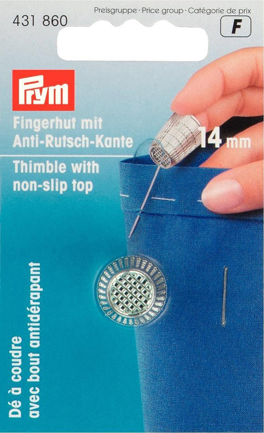 Prym Thimble with Anti-slip Edge, silver-coloured, 4 Sizes