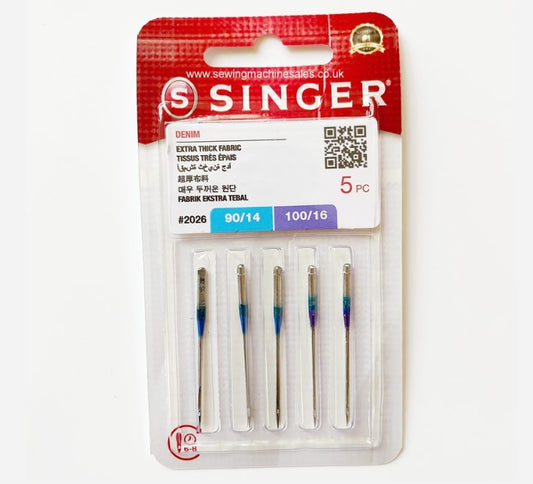 Singer Jean Fabrics Needles, Assorted Sizes, 90, 100, 5pc